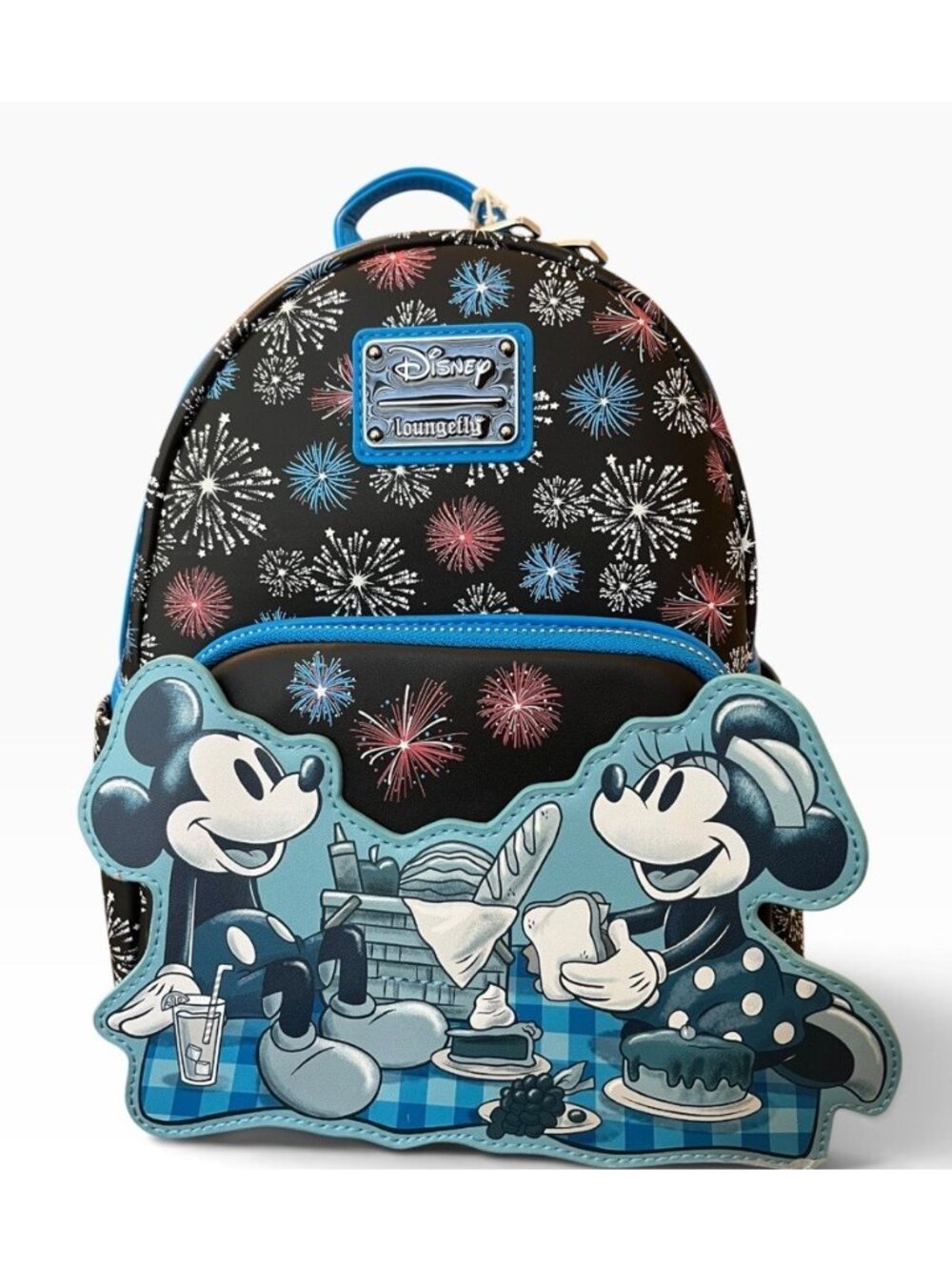 Loungefly Mickey & Minnie Mouse Fireworks Summertime Picnic Mini Backpack Glow